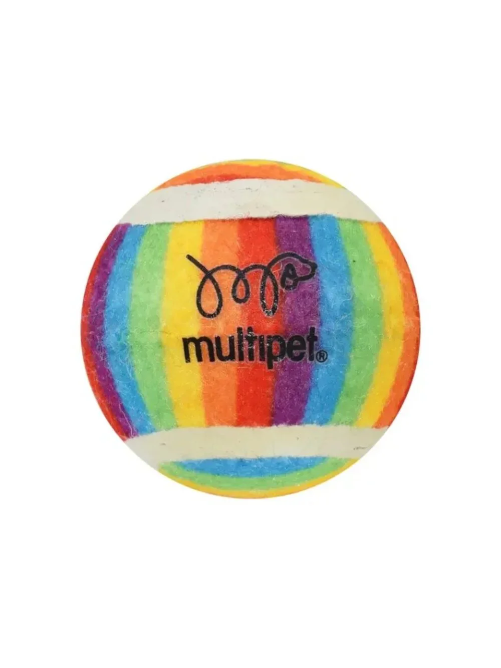 Multipet Rainbow Tennis Ball Cat Toys with Bells, 2-Pack